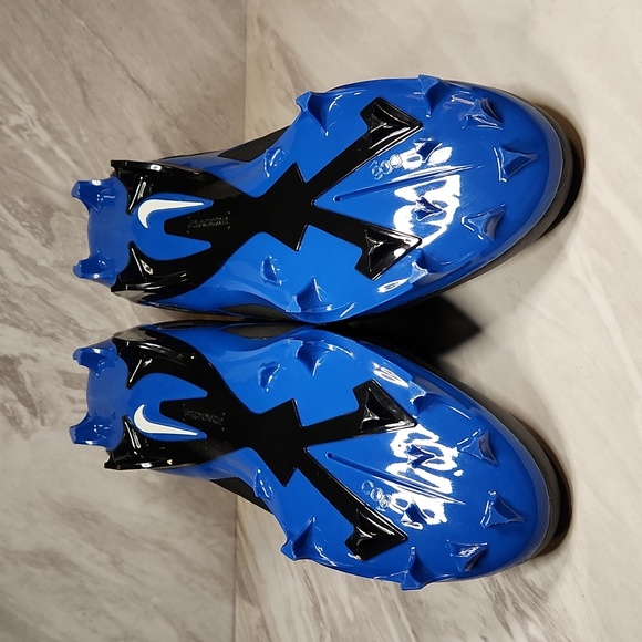 Nike Alpha Menace Pro 3 Football Cleats Black and Royal NWOB Men's 11.5 - Picture 6 of 8